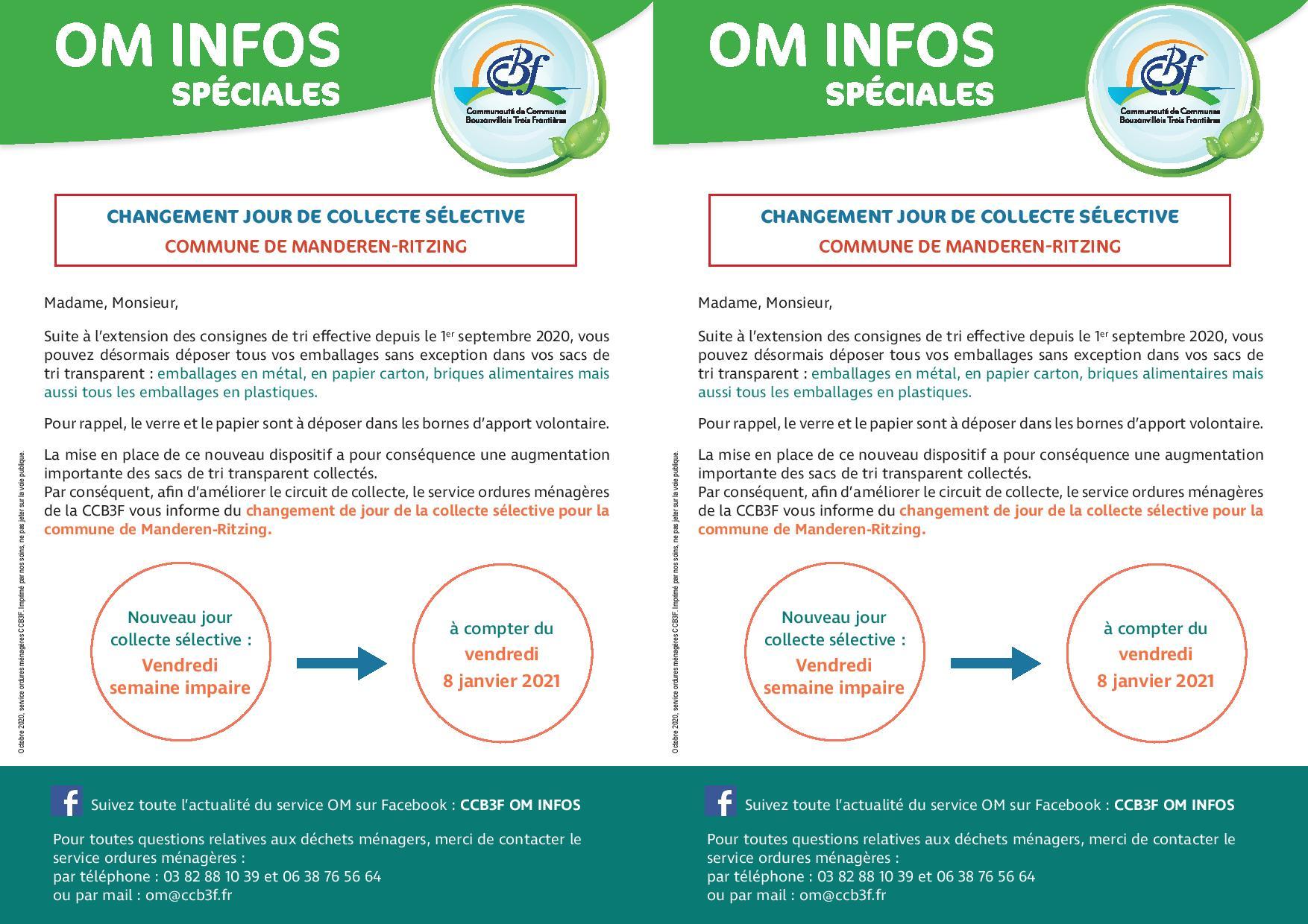 Flyer changement jour de collecte selective manderen ritzing page 001